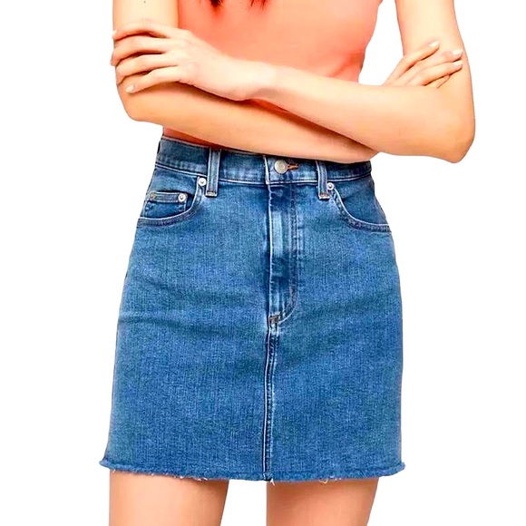 Wilfred Dresses & Skirts - WILFRED FREE Aritzia Denim Jean Skirt Size 10 Womens Summer Mini Stretch